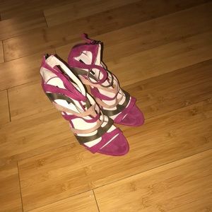 Sandals with straps multi color only worn once